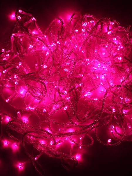 Pink fairy lights (3-pin plug)