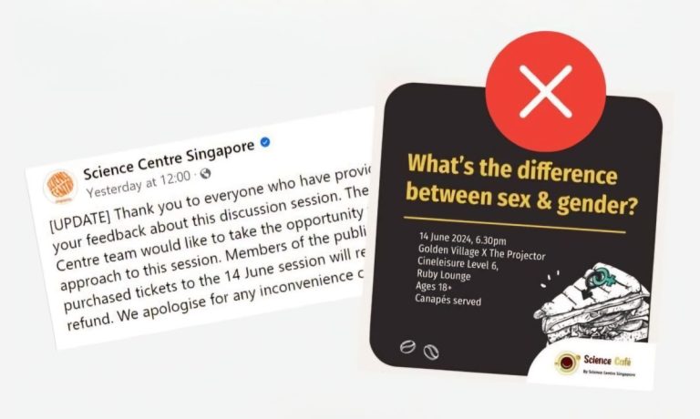 Read more about the article Pink Dot’s response to the cancellation of Science Centre event on sex and gender