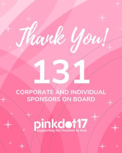 Read more about the article Thank you to our 131 Pink Dot 17 sponsors!